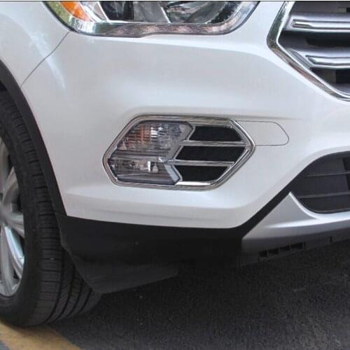 Front Fog Light Cover Chrome Lamp Cover 1 Pair ABS Plating Silver Lights For Ford Escape Kuga 2017 2018
