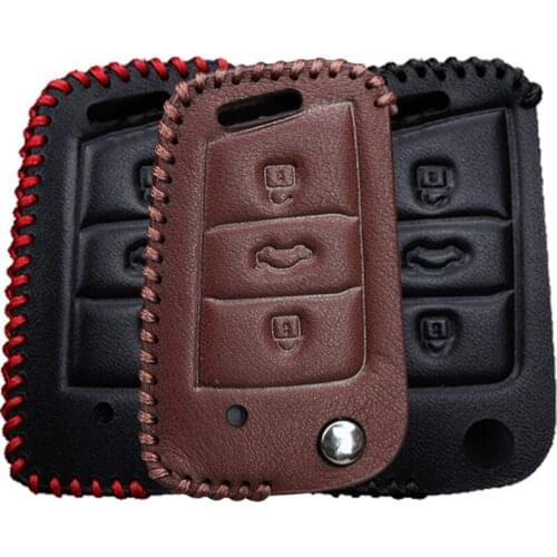 KUKAKEY Genuine Leather Car Key Case Cover For SEAT Leon Ibiza CUPTRA Key Holder Bag Shell Pendant For SEAT Leon Ibiza