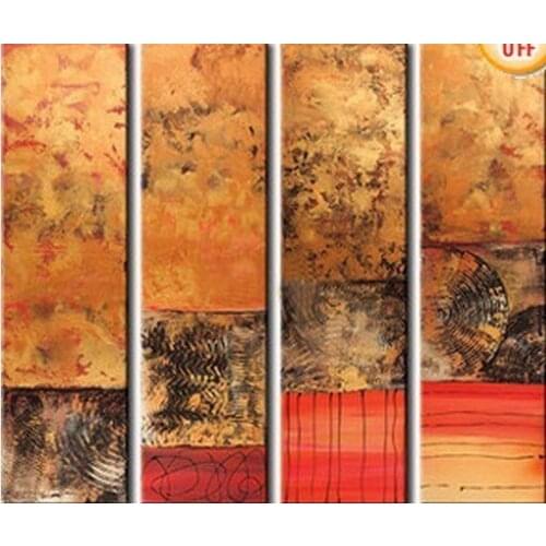 Lilystore4pc Canvas New Manual Wall Parlor Bedroom Oil Painting Abstract(No frame)no framed
