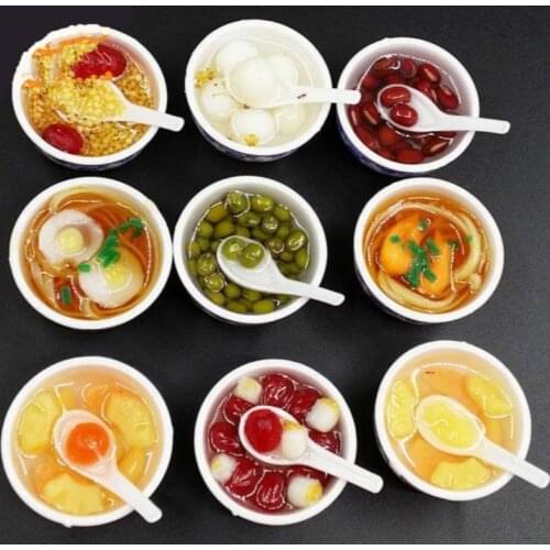 Miniature 1:6 scale Chinese Rice Mini Chinese Cuisine Dessert Noodles Pretend Food 1/6 Doll Kitchen Toys Dollhouse Accessories