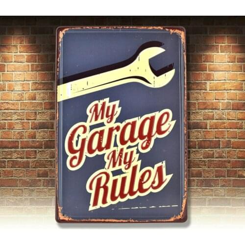 My Garage My Rules Vintage Metal Tin Signs Decor Art Wall Poster