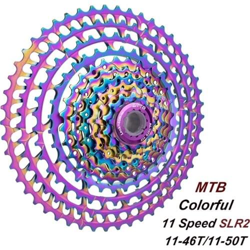 MTB 11 Speed Cassette 11S 11-50T SLR2 Ultralight Colorful Freewheel 11V K7 Mountain Bicycle HG System For GX X1 NX M8000