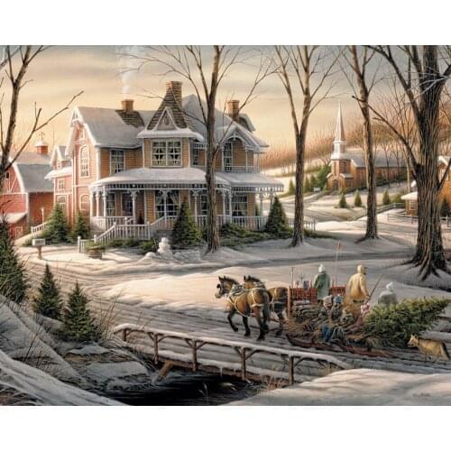 R6790 11CT/14CT/18CT/25CT/28CT oil scenery patterns Counted Cross Stitch DIY Cross Stitch Kits Embroidery Needlework Sets
