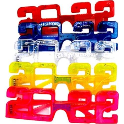 New Digital 2022 Led Eight Lights Glow Flashing Colorful Glasses New Year Christmas Birthday Party Self-portrait Props