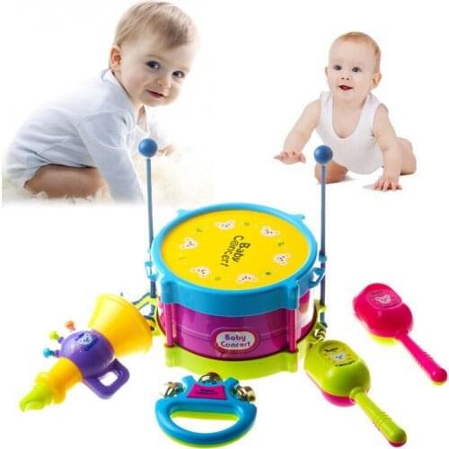 Newest arrival 5Pcs/Set Baby Boy Girl Drum Musical Instruments Drum Set Children Toys