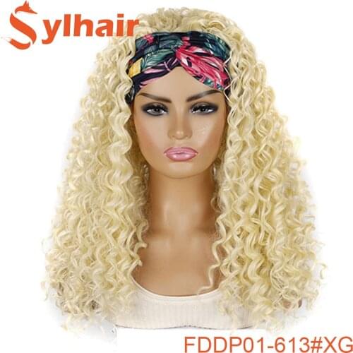 Sylhair Wholesale Long Hair Wig 24 Inch Kinky Curly Synthetic Hair Wig Yaki Straight Headband Wigs For Women No Glue Scarf Wig