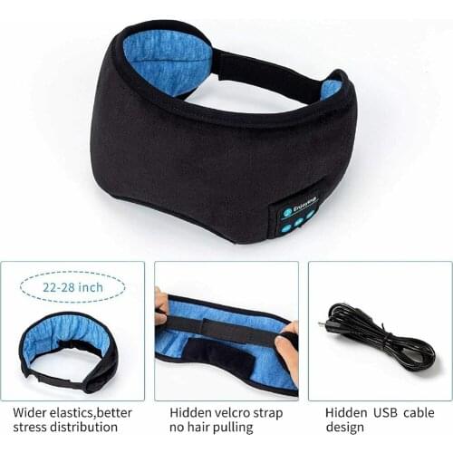 Rechargeable Bluetooth 5.0 Sleep Eye Mask Portable Travel Music Headphone Wireless Sleeping Eye Shades