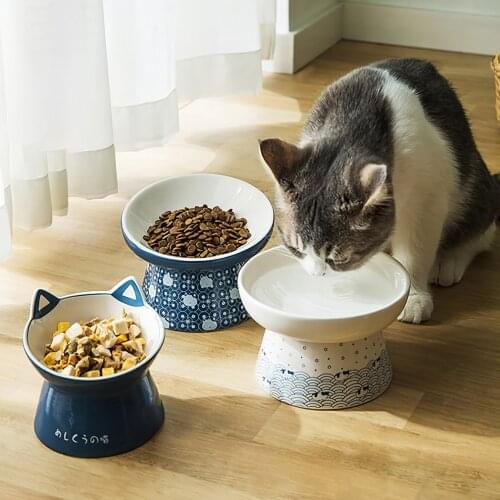 Flat Overturn Proof Food Basin For Pets Anti Overturning Bowl Protect Cervical Spine Curved Bowl Anti-tipping Bowl Pet Supplies