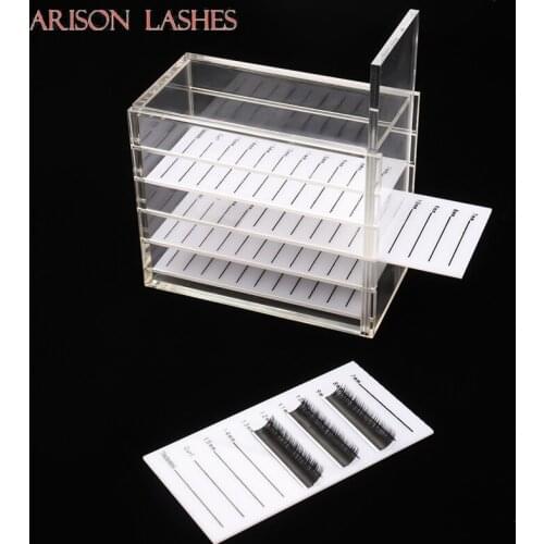 Eyelashse Storage Box 5 Layer Acrylic Lash Holder Pallet For Eyelash Extension Individual lash Volume Display Stand Tools