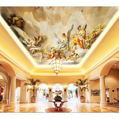 Custom ceiling murals wallpaper , angel murals for the living room bedroom ceiling wall PVC papel de parede