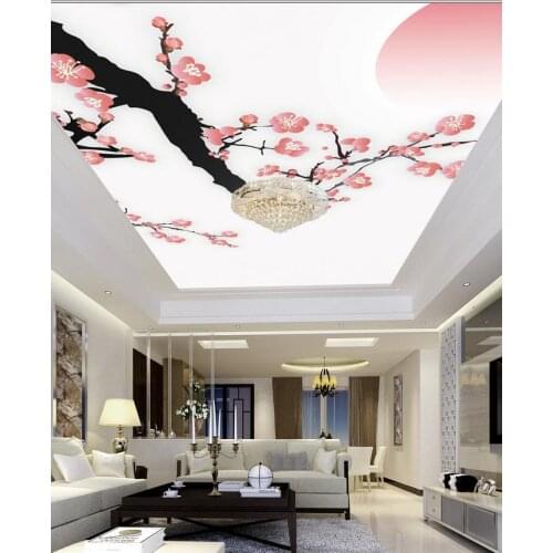 Simple plum blossom design ceilings Custom photo wallpaper Large 3D Stereo romantic ceiling