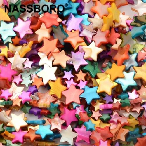 Mixed Colors Natural Mother of Pearl Shell Five-pointed Star Pentagram Beads Approx 39CM Per Strand Diy Accessories