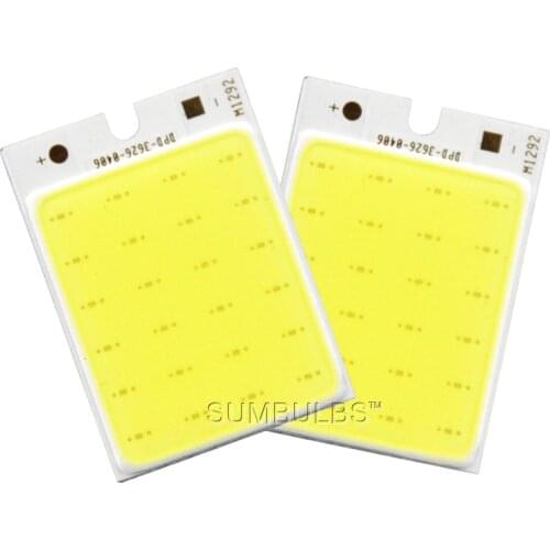 Sumbulbs 12V 2W LED Light Source 36*26mm Chip On Board Cold White COB Bulb for 12V Lights Home Work Decor Lamp Automotive Bulb