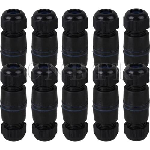 CNBTR Ethernet LAN IP68 Protection RJ45 M25 AP Waterproof Connector CAT5 CAT6 Plated 6FU 8-Pin/Core Double Cable Pack of 10