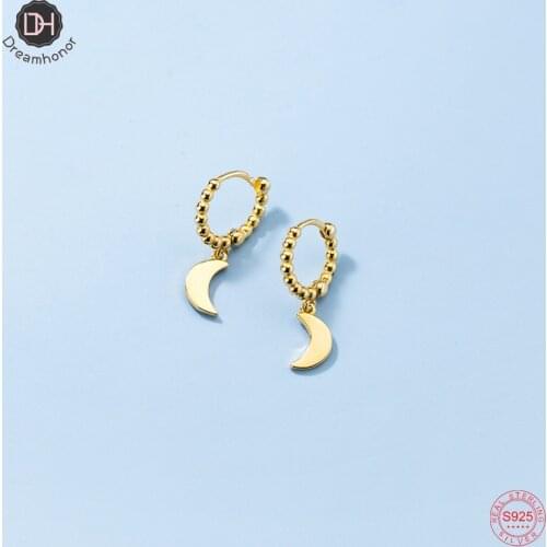 Dreamhonor Bijoux Fashion Silver 925 Sterling Twist Circle Moon Statement Clip Earrings For Women Party Jewelry Gifts