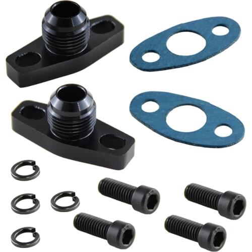 2pcs x 10AN GT T17 T20 T25 T28 T30 T35 Garrett Turbo Billet Oil Return Flange BK