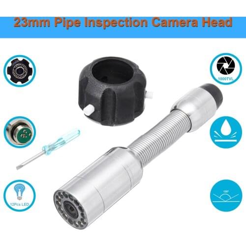 23mm Waterproof Industrial Pipeline Endoscope Camera Head Used For Drain Pipe Inspection Repair Replacement