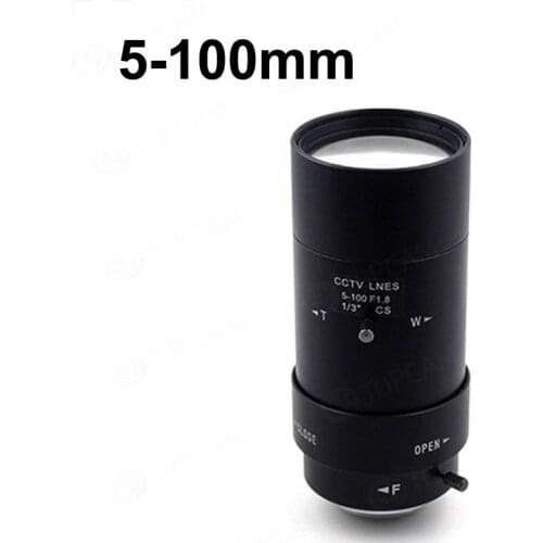 CCTV Lens 5-100mm CS F1.8 Lens 1/3" Varifocal zoom Manual Iris zoom lens for Security CCTV Camera