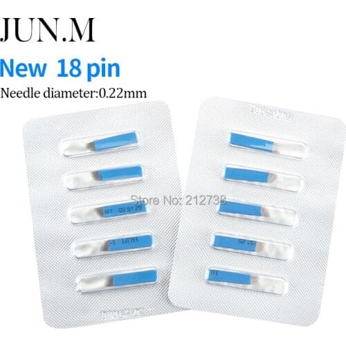 50PCS 18 Pin 0.22mm Permanent Makeup Blade Microblading Needles for 3D Embroidery Manual Tattoo Pen-B5