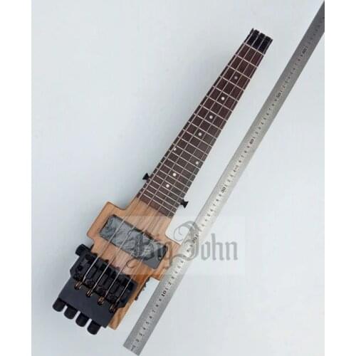 Free shipping mini headless elm wood electric bass fit for travel