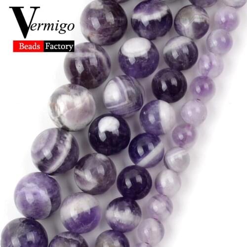 Natural Mineral Beads Amethysts Round Beads For Needlework Jewelry Making 6 8 10 12mm Jewelry For Women Diy Handmade Bracelet 15