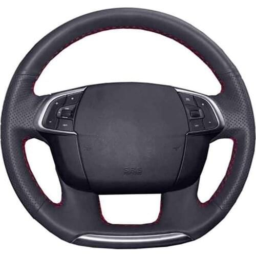 Car Steering Wheel Cover For Citroen C4 C4L 2011-2015 DS4 Customize DIY Steering Wrap Microfiber Leather Hand Sewing