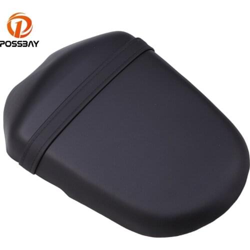 POSSBAY Black Leather Motorcycle Rear Passengers Cushion Seat Cover Scooter Accessories Fit For Suzuki K9 ATV Motorbikes