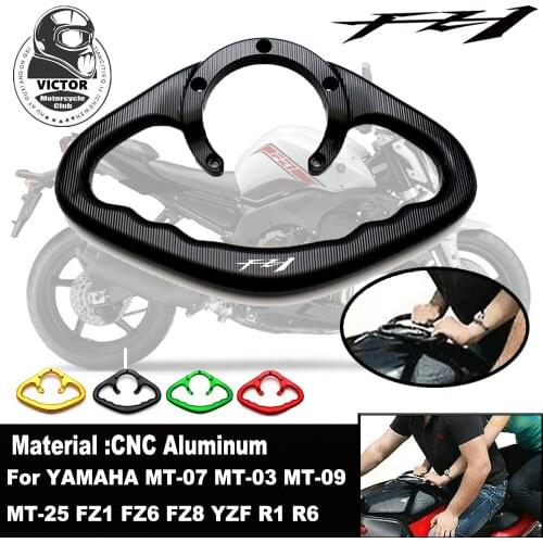 For YAMAHA FZ1 FZ6 FZ6N XJ6 YZF-R1 MT-03 MT-07 MT-09 CNC Motorcycle Passenger Handles The Fuel Tank Grab Bar Handle Armres