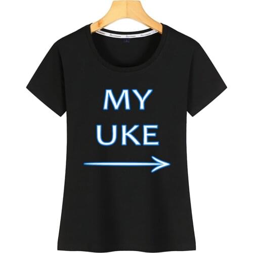 Tops T Shirt Women My Uke Grea For Yaoi Anime Lovers Tee Kawaii Inscriptions Short Tshirt