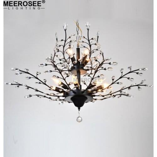 New Arrival Crystal Chandelier Black Color Drop Light illumination Crystal Hanging Lamp for Living room Dining room Hotel Cafe