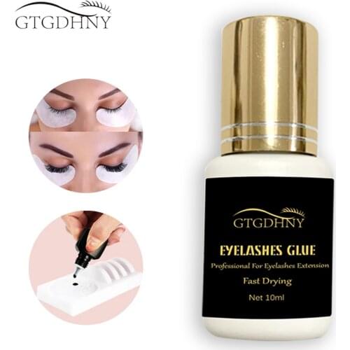 GTGDHNY 10ml 1 Second Fast Drying Strong False Eye Lash Extension Glue Adhesive Retention 5-7 Weeks Low Smell Mink Eyelash Glue