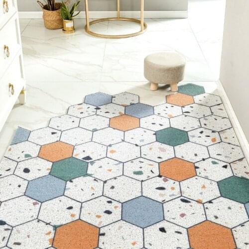 Mats Carpet Anti-slip Nordic Minimalist Home Rubbing Dust Doormat Carpet Kitchen PVC Silk Loop Entrance Indoor Outdoor Door Mats