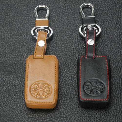 Kutery Leather Key Case Cover For Toyota Premio Avalon Camry 4Buttons Remote Car Key Protector With Key Chain