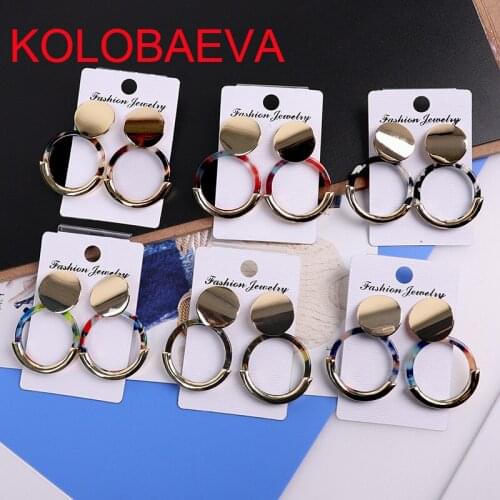 Leopard pattern acrylic earrings womens statement vintage round fashion Korean punk geometric pendant wholesale earrings cc