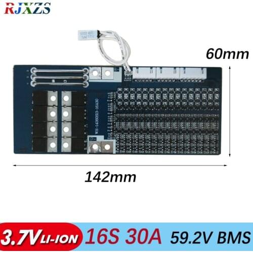 BMS 16S 30A Lithium ion with balance 67.2V BMS PCM battery protection board bms pcm for electric bike battery cell pack