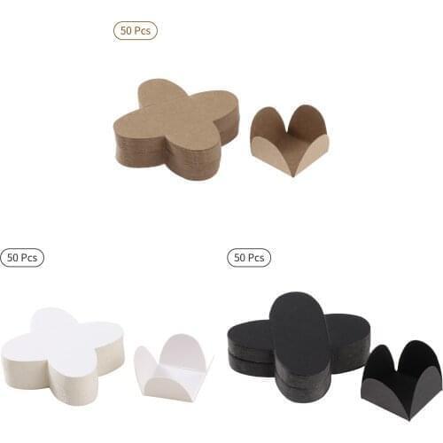 50Pcs Paper Chocolate Candy Cut Spacer Dessert Butterfly Shaped Tray for Chocolate Separate Package for Favors Party Supplies