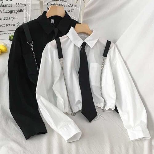 LWAIXS Blouses With Tie