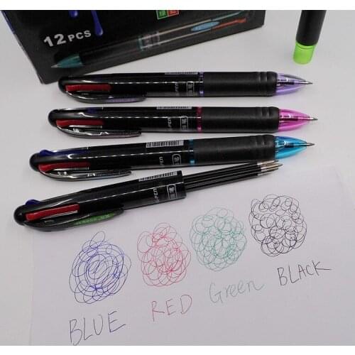 Cute School Stationery 0.7MM Multi Color Ballpoint Pen 4 Colors Ball Pens For Kids Office Writing Supplies WZ-2026