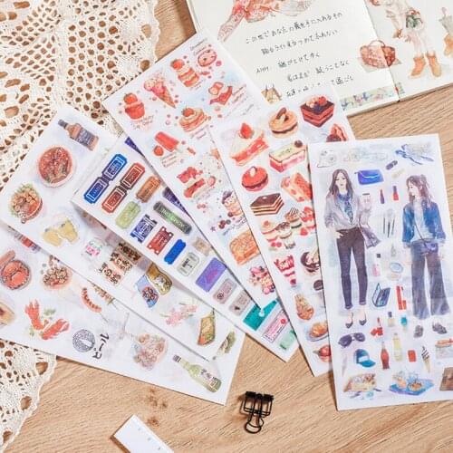 Cartoon cute Stickers 3 pcs aesthetic 20 Design Diary Scrapbooking Stickers Festival Birthday Party Gift Decorations Labels