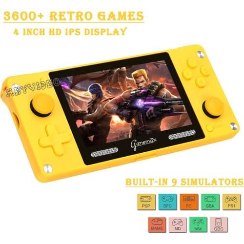 2021 Mini Handheld Video Game Console 3600+ Games Built-in 32G TFCard Retro Game Player with 4" Screen Support 4 Wreless Handles