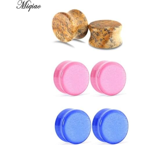 Miqiao 2 Pcs Exquisite Piercing Jewelry Hot Selling Stone Ear Auricle 5mm-16mm