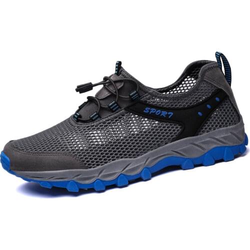 Summer Water Shoes Men Swimming Shoes Breathable Aqua Beach Shoes Outdoor Sneaker for Men Striped Black Zapatos Hombre