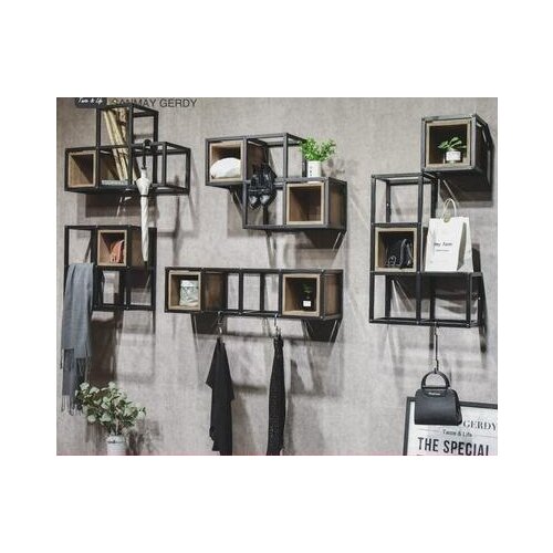 The Wall Iron Art Simple Modern Womens Clothing Store Decorative Shelf Creative Personality Wall Hanging Hanger on Clothing
