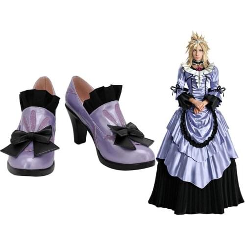 Cosplay Final Fantasy VII Remake Cloud Strife Purple Shoes Cosplay Boots Custom Made