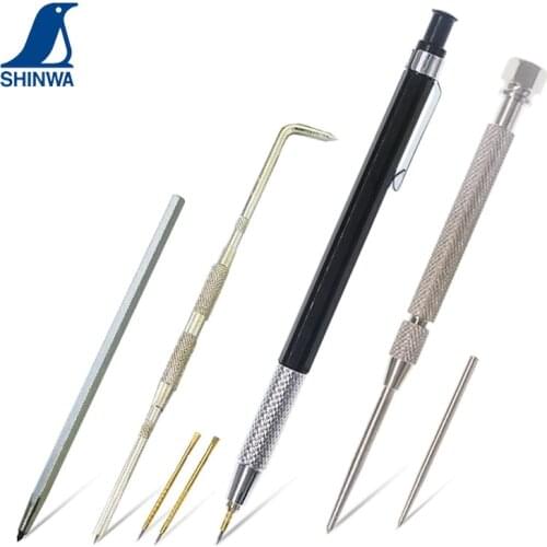 SHINWA Scribing Needle Super Hard Steel Tip Scriber Pen Marking Engraving Lettering Tools For Metal Wood Stone