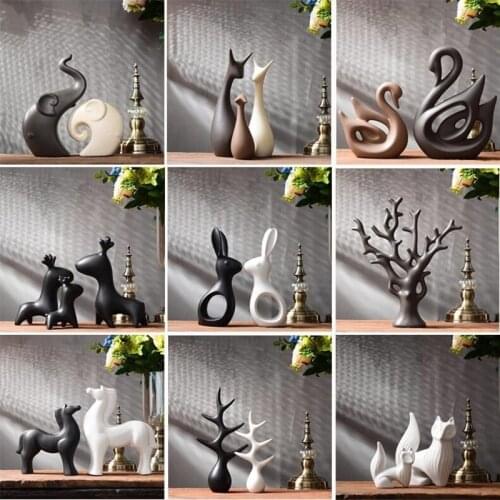 Simple Modern Ceramic Figurines Livingroom Ornament Home Furnishing Decoration Crafts Office Coffee Wedding Ceramic Gift