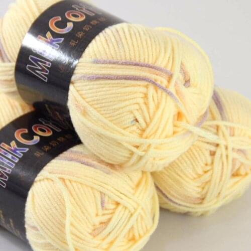 Sale 3ballsx50g Soft Cotton Baby Yarn New Hand-dyed Wool Socks Scarf Knitting Yarn Orange yellow 2075-13-3