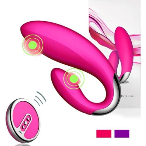 U Shape Couple Vibrator Wireless Remote Control Dual Vibrator G Spot Clitoral Stimulator Message Adult Sex Shop Intimate Goods
