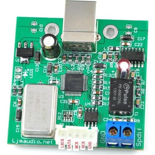 USB To SPDIF Coaxial I2S Processor Board TE7022 Chip Support 24 96KHZ