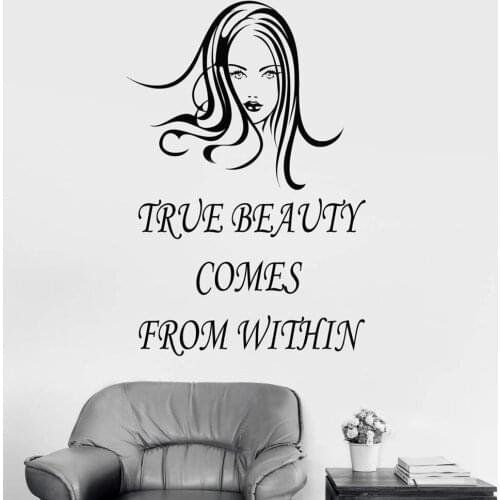 Barber Shop Vinyl Wall Decal Quote Beauty Salon Woman Girl Room Spa Style Stickers Sexy Girls Art Mural For Bedroom N61